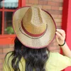 Nowa Plaid Unisex Zachodni Kowboj Kapelusze Trend Słomy Weavings Cap Szeroki Brim Sunhat Dla Mężczyzn Kobiety Kowbojska Cowgirl Kapelusze Outdoor