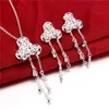 Factory Direct Sale Dames Sterling Zilveren Sieraden Sets 6 Sets Veel Gemengde Stijl EMS34, Mode 925 Silver Necklace Earring Sieraden Set