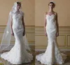 Multi Style Full Lace Wedding Dresses 2017 Summer Sweetheart Mermaid Bridal Gowns With High Neck Jacket Floor Length Wedding Dresses