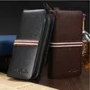 Neue Mode PU Leder Männer Brieftaschen Kreuz Muster Hohe Kapazität Brieftasche Doppel-reißverschluss Mann Telefon Handtasche Geldbörse Karte Halter