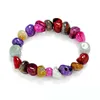 Heißer Verkauf Schöne Amethyst Jaspis Achat Armbänder Zufällige Unregelmäßige 7 Chakra Heilkristalle Naturstein Chips Einzelstrang Frauen Armbänder