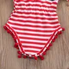 Neugeborenes Baby Mädchen Kleidung Kurzarm Quaste Strampler Der Nationalflagge Druck Overall + Stirnband 2 Stücke Kinder Outfits Mädchen Kleidung Set