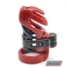 Doctor Mona Lisa - La nouvelle ceinture de dispositif de cage noir à la résine mâle à l'arrivée PA Rouge avec quatre anneaux Bondage SM Toys5441627