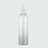 30 stks 250 ml witte duidelijke cosmetische flessen met ronde schouder en wit zwart puntig pet heide huisdier monster dispenser druppelcapaciteit