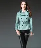 Ny Spring Autumn Women039S mode DoubleBreasted Short Trench Coats Ladies Elegant Lapel Laceup Dust Coat Girls Lovely Pepl4802903