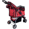 Pet Stroller Cat Dog 3 Wheels Stroller Travel Folding Easy Walk Carrier Red1227068