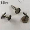 Boyute 20pcs Black Gun Plated CuffLinks Blank Bezel Tray Round 12mm 14mm 16mm 18mm 20mm Cabochon 기본 설정 DIY Jewelry Accessor2990380