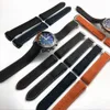 Pulseiras de pulseira de relógio de 22 mm masculinas azul preto à prova d'água de borracha de silicone com fecho de fivela para Omega Planet-Ocean + ferramentas