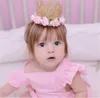 2016 nuove neonate pizzo fasce diadema fasce testa di fiore rosa fasce per capelli elastici per bambini accessori per capelli prinvess copricapo KHA81