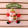 Christmas Decorations Welcome Santa Snowman porch hangs cartoon figures Christmas door hang wreath Fextive Home decor drop ship