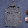 Newborn Baby Infant Knit Sleeping Bag Wrap Warm Wool Blends Crochet Knitted Hoodie Swaddling Wrap KKA2657
