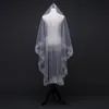 بيع العاج فيلوس نوفيا 2017 جديد الزفاف حجاب قصير واحد طبقة من الدانتيل حافة Veu de Noiva Voile Mariage Bridal Veil6491442