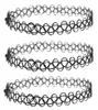 2016 Ny stretch tatuering choker halsband gotisk punk grunge henna elastiska 12 färger choker halsband för mode kvinnor