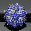 Rhinestone diamond Flowers Redbud Brooches Pins Corsage Scarf Clips Women Men Silver Gold Business Suit dress top pin Fashion jewelry will and sandy