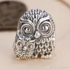 Silver owl charms animal beads authentic S925 sterling beads fits Jewelry bracelets CH6219531458