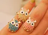 Owl Pearl Ring For Women Cute Mix Colors Korean Style Girl Jewelry Gift New Hot Wholesale Blue White Pink