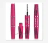 All'ingrosso-4D doppio cursore Make Up mascara per ciglia allungamento spesso arricciatura impermeabile make up occhi mascara FIBRA LASHES MASCARA