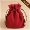 Bolsas pequeñas de lino y algodón de color liso, bolsas de regalo para fiestas de cumpleaños, bodas y Navidad, bolsa de regalo con cordón, bolsa de embalaje de tela, 10 unidades/lote