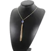 Modeharts druzy drusy halsband guldpläterad oregelbunden faux sten tofs långa halsband för kvinnor Böhmen smycken