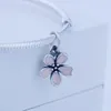 Fits Pandora Bracelet DIY Making Authentic 100% 925 Sterling Silver Original Beads enamel flower Charm Women Jewelry 1pc/lot