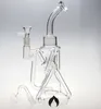online shop newest double Recycler pyrex water pipe glass bong have glass diffusion Can be placed Silicone Wax Oil Container 14mm joint