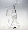 Online Shop Nyast Double Recycler Pyrex Vattenrör Glas Bong har glasdiffusion kan placeras silikonvaxoljebehållare 14mm led