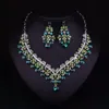 Luxury Crystal Rhinestone Halsband smycken sätter brudhalsband och örhängen för prom -tävlingsfest bröllop en9208071409