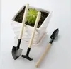 1 ensemble3 pièces mini outils de plantes de jardin petite pelle râteau bêche manche en bois tête en métal outils en pot enfants jouet de plage setl