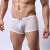 Män Is Silk Boxer Shorts Underbyxor Sexig Sheer Mesh Ultra-Thin Transparent Comfort Underkläder Mäns Trunks Underkläder Exotiska BoxersHorts PWH42