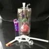 Glass Smoking Pipes Manufacture Hand-blown bongs Super large glass hookah with upper and lower flower coils