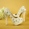 Plus Size Mode Damen Frühlingskleid Schuhe Hochwertige handgemachte weiße Perlen Hochzeit Pumps Schuhe für die Mutter der Braut Braut High Heels