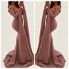 Unique 2018 Long Sleeves Mermaid Evening Gowns Sexy Off Shoulder Side Split Prom Dresses Cheap Formal Party Dress