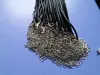 100 pièces noir 1.5mm PU cuir bijoux corde collier mousqueton fermoir cordon pour bricolage artisanat pendentif collier bijoux 20 '' 22 '' 24 '' avec 2 ''