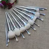 Professional 19pcs Makeup Brush Set Live Beauty Fully Silver Cosmetic Brushes Kit with Bag Face Eyes Make Up Collection Tools