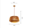 Honeycomb Pendant Light LED Trä suspenderande ljuskrona lampa för restaurang matsal bar kaffe