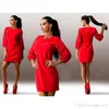 NEW Female Mini Women Casual Straight Lantern Sleeve Solid Color O-neck Three Quarter Sexy Dress Summer Dresses For