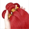 اللوحات الحريرية مستقيمة برازيلية Red Hair Extensions 9a عذراء الشعر البرازيلي اللمسات مزدوجة اللون حزم نسج الشعر العذراء 3pcs الكثير