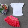 Verão crianças roupas conjuntos de bebê menina top + saias 2 pcs menina flor roupa set menina terno crianças crianças cute toddler meninas outfits outwear tz-29