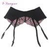 Mulheres floral lace garter cintos para meias lingeries de casamento sexy bordado cinto suspensor para stocking fivelas de metal