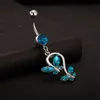 Women New Style Sexy Summer Body Jewelry CZ Red/Blue/Green Butterfly Navel Rings Bar Belly Piercing Ring Jewelry for Girls Women