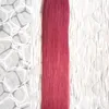 # 99J Kırmızı Şarap 8A Brezilyalı Bakire Saç Bant Saç Uzantıları Remy 20 Adet 50g Teyp Yapıştırıcı Cilt Atkı Saç Uzantıları