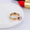 Damskie biżuteria pierścień ślubny Zestawy 3 kolor róża złoto slliver złota kolory 3 w 1 pierścienie ustawione dla kobiety z cyrkowemu luksusowe kobiety obrączki