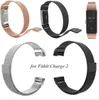 Nova banda de metal de loop milen￪s magn￩tico para Fitbit Charge 2 Charge2 Pulseira A￧o inoxid￡vel Rel￳gio da faixa de pulseira Substitui￧￣o de cinta de pulseira
