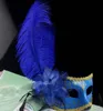 2016 Women Girls Ostrich Feather Mask Crystal Diamond Lace Mask Venetian Mask Masquerade Masks Mardi Gras Masks Party Masks