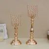New creative metal gold plated candle holder with crystals wedding candelabra/centerpiece decoration candlestick