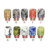 9Style Epoxy Resin Stainless Steel Wide Bore 510 Drip Tips Metal Jade Stone Turquoise Drip tip Mouthpiece for TFV8 AV Kennedy 24 RDA