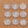 Cattolicesimo Charm Beads St Benedict Nursia Patrono Medaglia Croce 20x17mm Argento Antico/Oro Pendenti L1649 100 pz/lotto