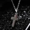 Punk Jewelry Stainless Steel Chains Rose Purple Tiger Eye Opal Real Natural Quartz Stone Cross Pendant Necklaces