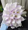 Vendita calda colore viola Calla Lily fiori artificiali Bouquet da sposa Lattice Real Touch Calla Lily Wedding Flower Bouquet