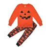 Pijama da criança Cosplay Terno Do Bebê Meninas Meninos Halloween Pumpkin Costume Crianças Sleepwear Conjuntos de Mobiliário conjuntos de roupas